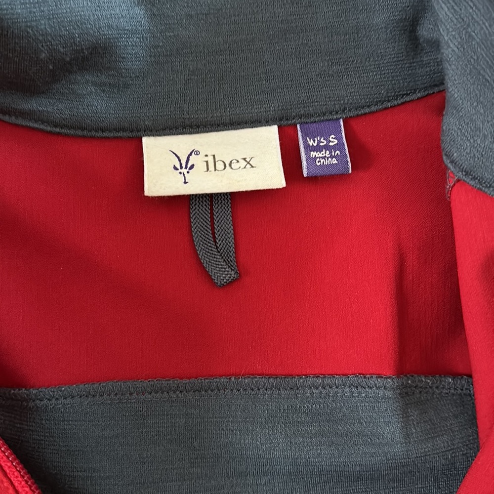 Ibex women’s wool zip up jacket red/grey - size small - Picture 4 of 10